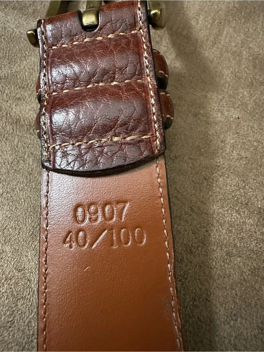 One Brown and Two Black Leather Men's Belts - Classic Dress Belts—Size 40/100